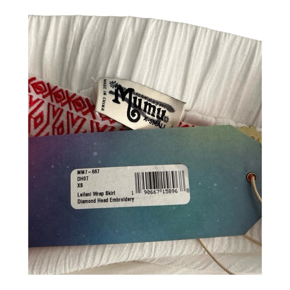 Show Me Your Mumu Leilani White & Red Tassel Midi Wrap Skirt Women’s Size XS NWT - Picture 3 of 6